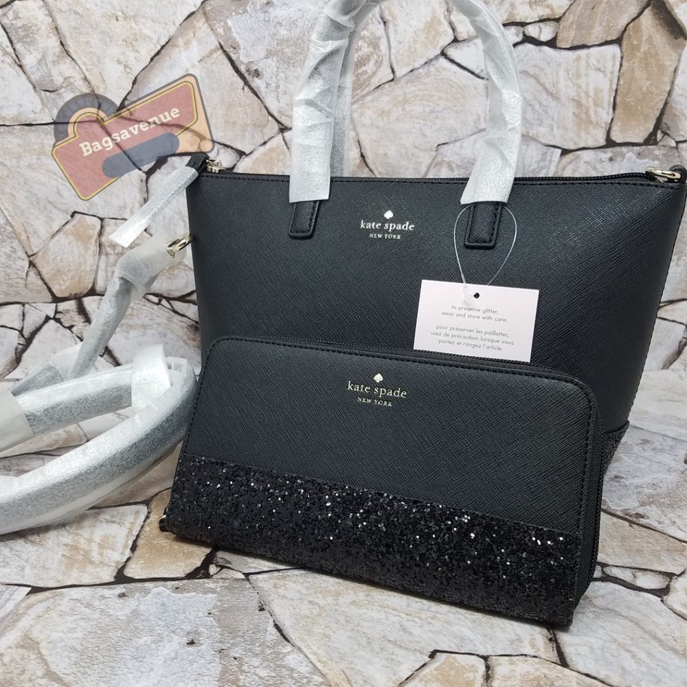 #bagsavenue ina greta satchel crossbody black neda wallet grey Kate Spade - Picture 3 of 16